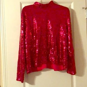 Eloquii cropped sequins mock shirt